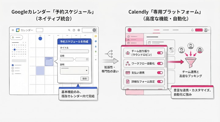 Google Calendar appointment scheduling vs Calendly UI comparison