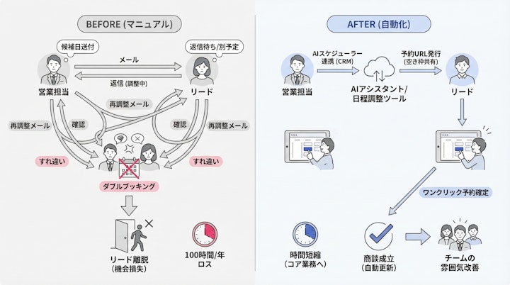 manual vs automated scheduling flow