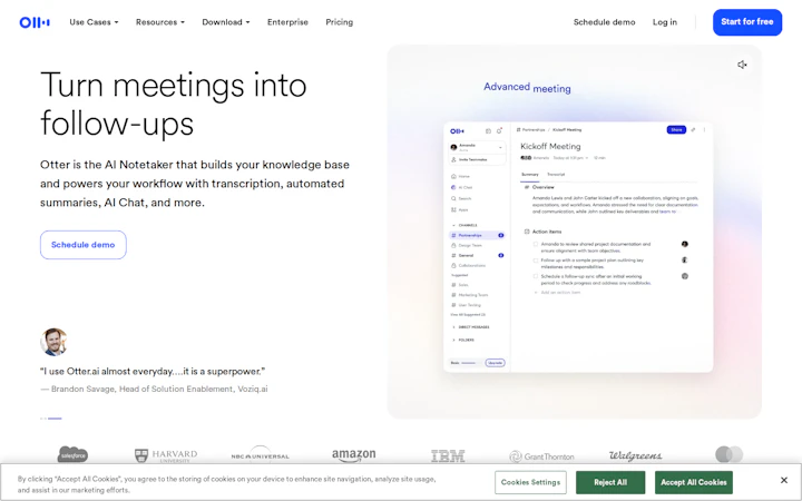 Otter.ai トップページ