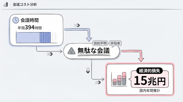 graph showing meeting cost and time wasted
