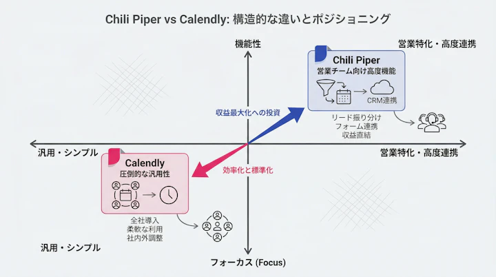 Chili Piper and Calendly positioning map