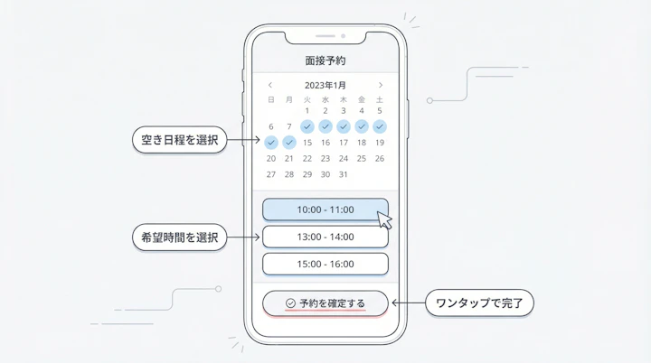 Candidate self-scheduling booking page