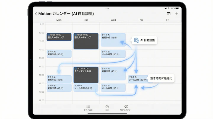 Motion AI task auto-scheduling interface
