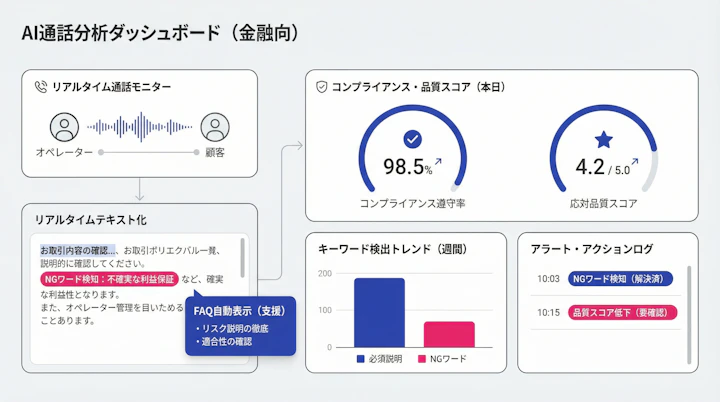 dashboard showing AI call analysis and keyword detection