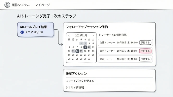Automated booking page for follow-up sessions
