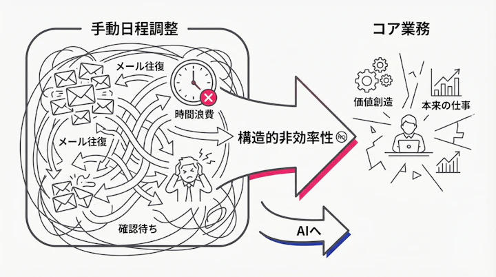 Time spent on scheduling vs core tasks
