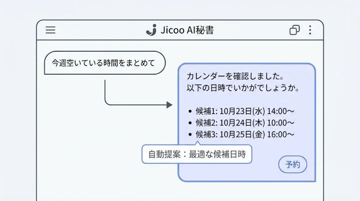 AI chat interface proposing meeting times