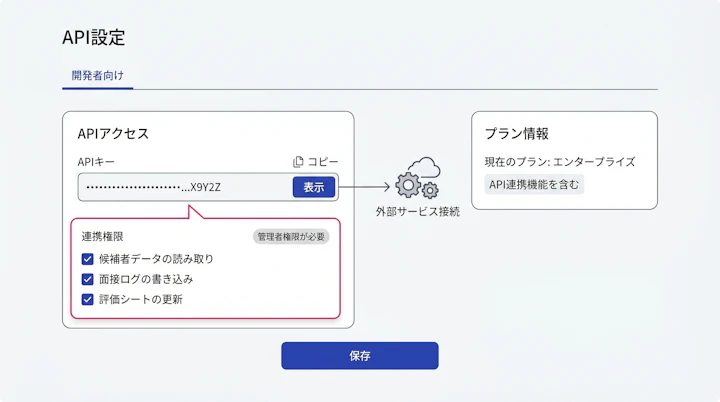API settings page of an ATS