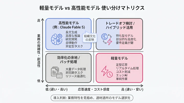 軽量モデルと高性能モデルの使い分けマトリクス