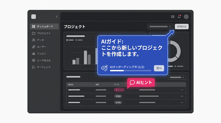 プロダクト内オンボーディングガイドの例