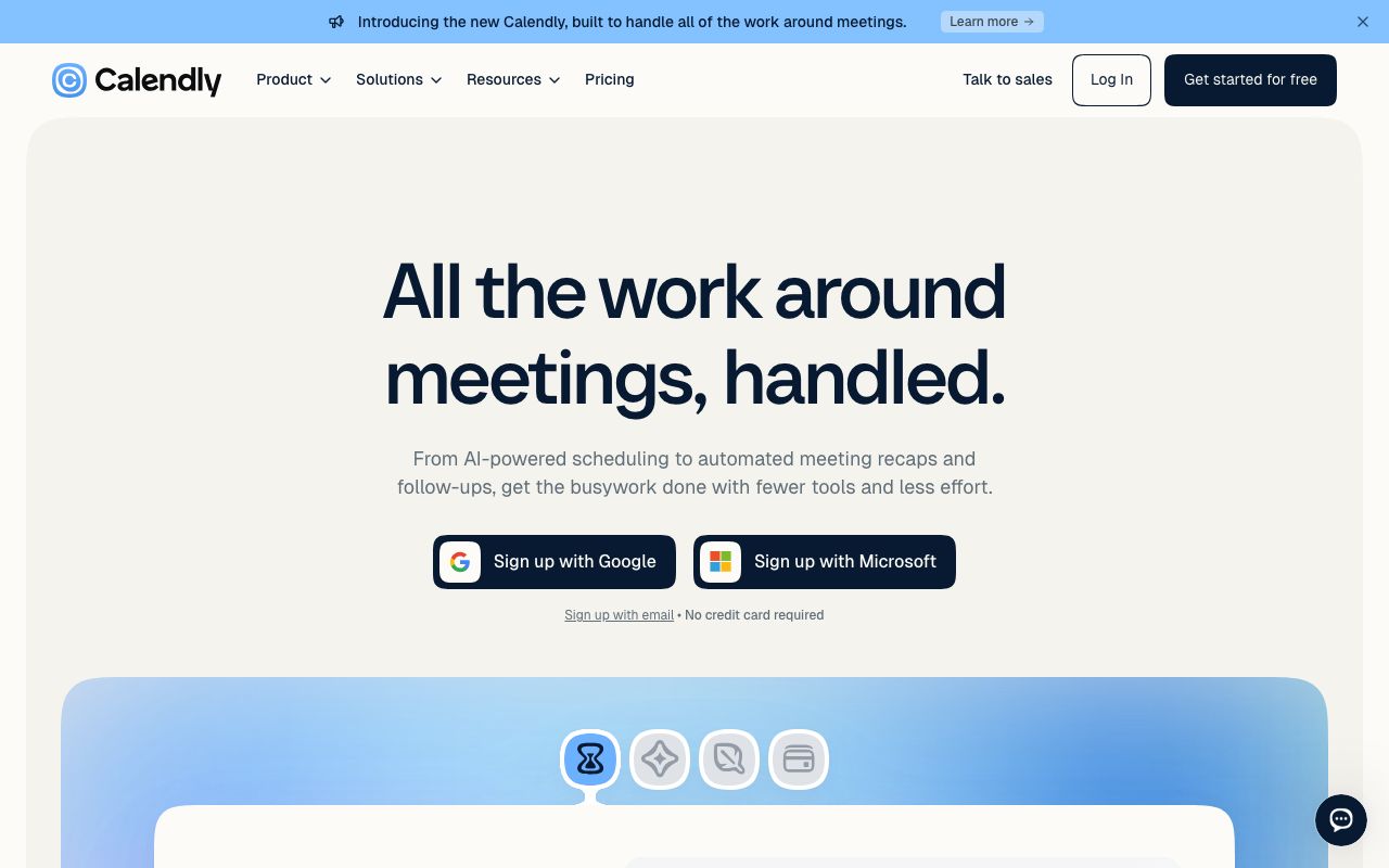Calendly の公式サイト（英語）（2026年10月12日撮影）